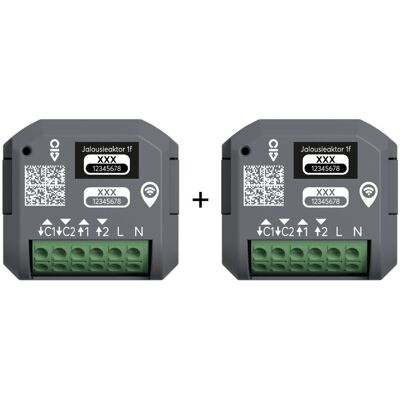 Busch-Jaeger Jalousieaktor free@home wireless - zur Jalousiesteuerung, Unterputz, 1-Kanal, 4 A - 2er-Set - Grau Busch-Jaeger Jalousieaktor free@home wireless - zur Jalousiesteuerung, Unterputz, 1-Kanal, 4 A - 2er-Set - Grau