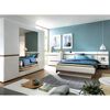 Schlafzimmermöbel Set mit 140cm Bett in weiß Hochglanz mit Trüffel Eiche Nb. LEGNICA-129