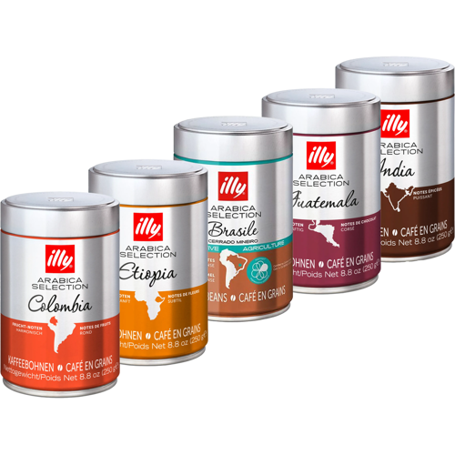 Illycaffè Selection Starterpaket, 5 x 250 g, Bohne