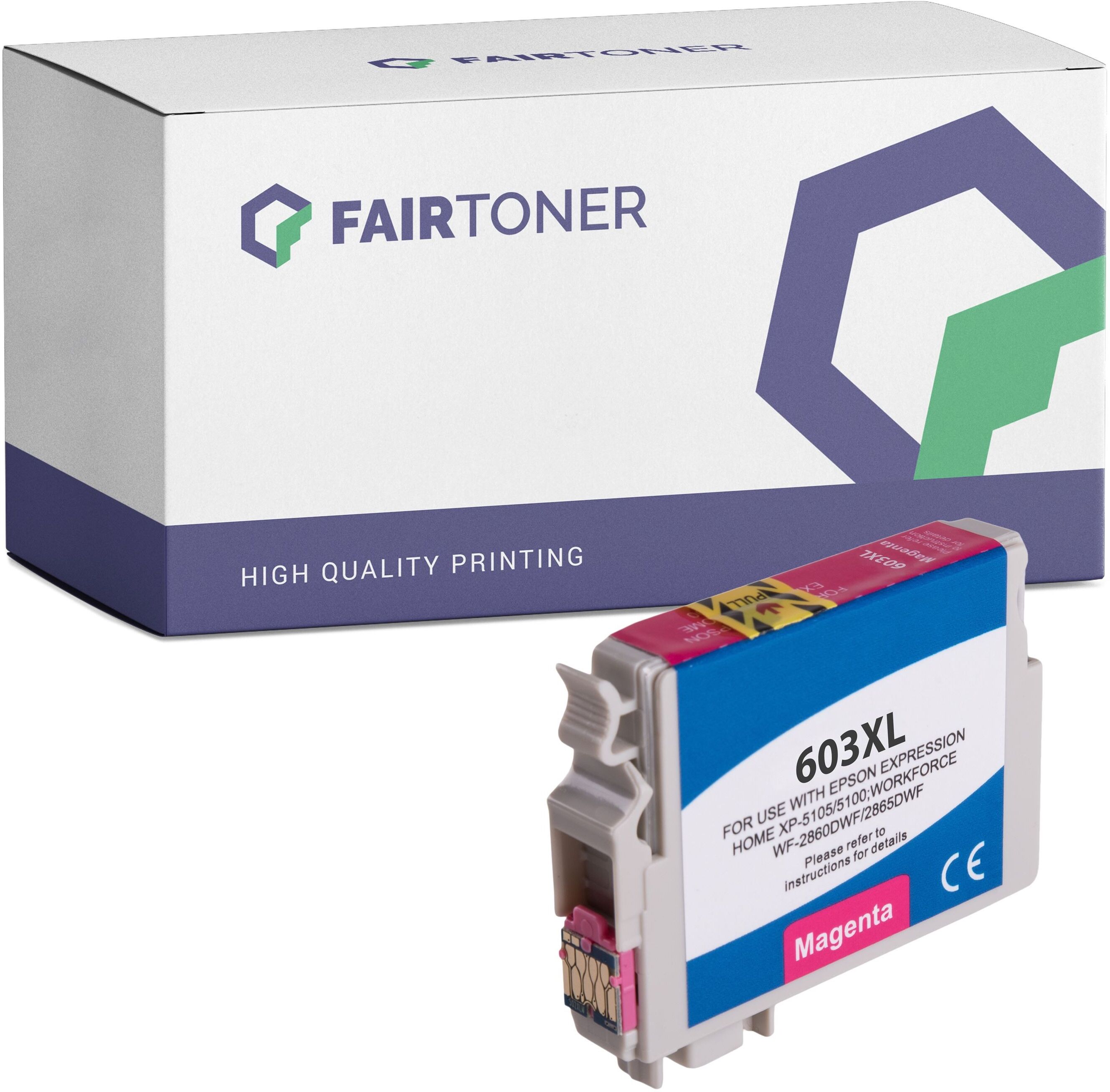 FairToner Kompatibel zu Epson Expression Home XP-3105 (C13T03A34010 / 603XL) Druckerpatrone Magenta