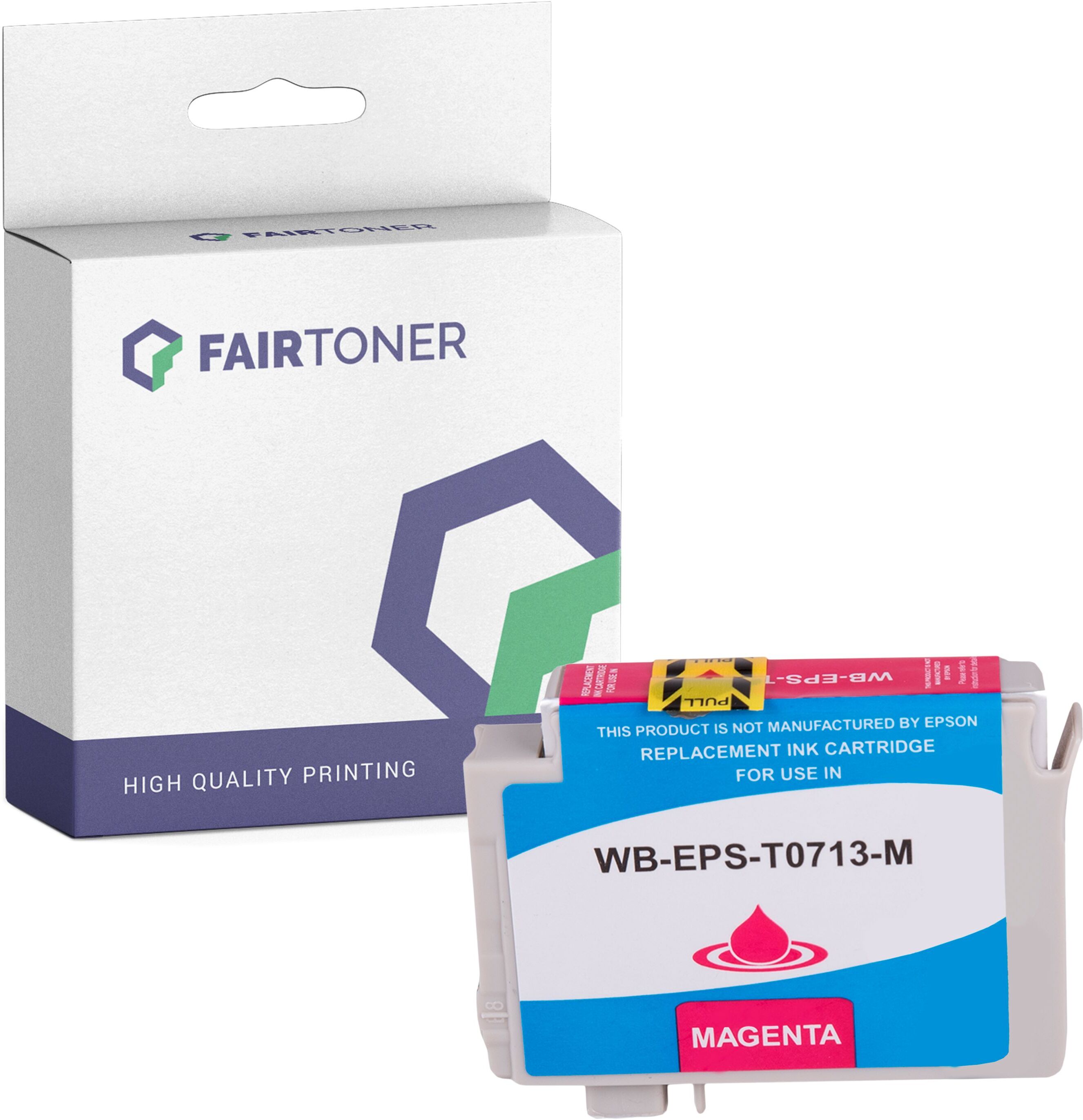 FairToner Kompatibel zu Epson Stylus SX 205 (C13T07134011 / T0713) Druckerpatrone Magenta