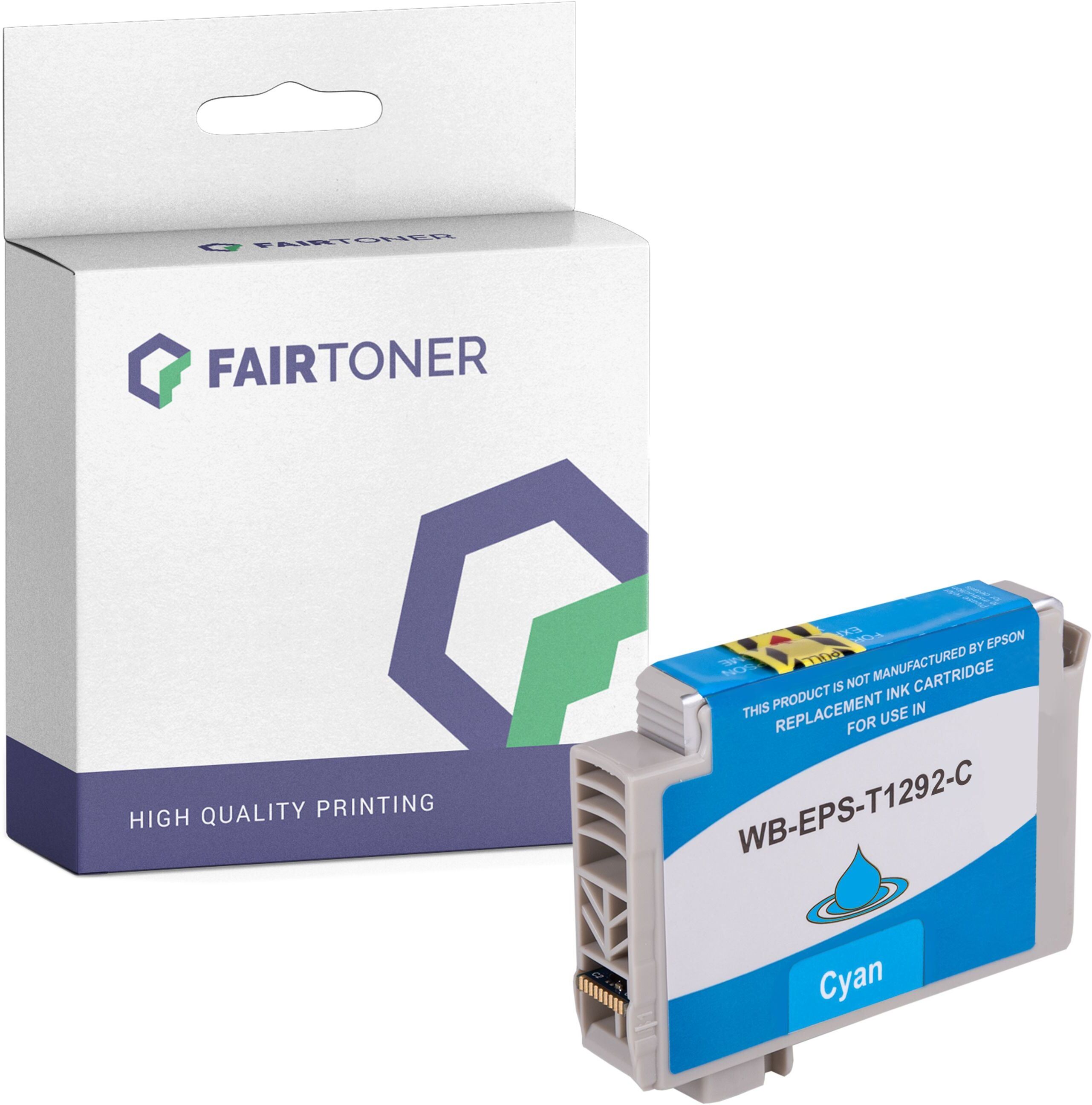 FairToner Kompatibel zu Epson Stylus SX 445 W (C13T12924012 / T1292) Druckerpatrone Cyan