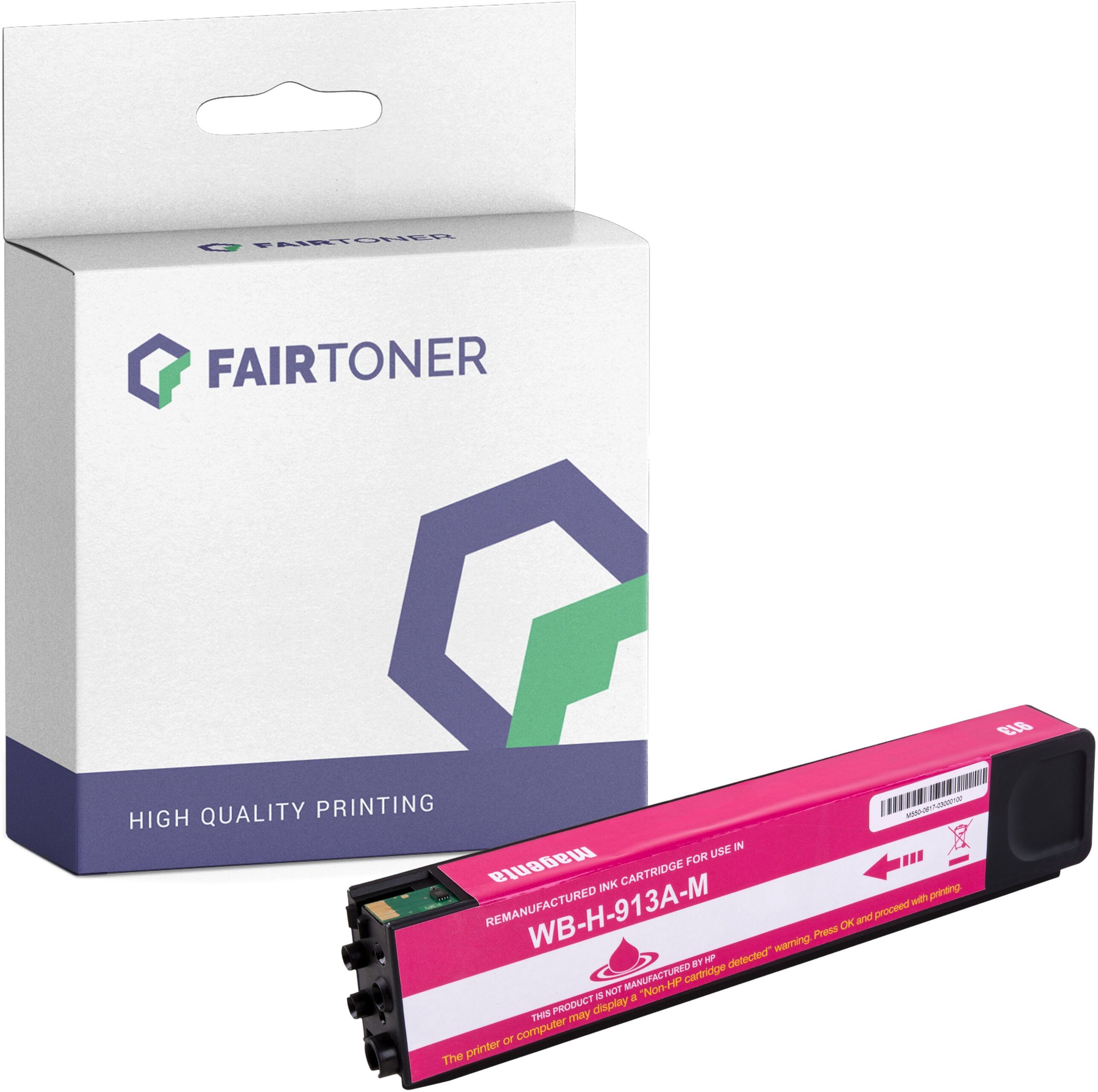 FairToner Kompatibel zu HP PageWide Pro 452 dw (F6T78AE / 913A) Druckerpatrone Magenta