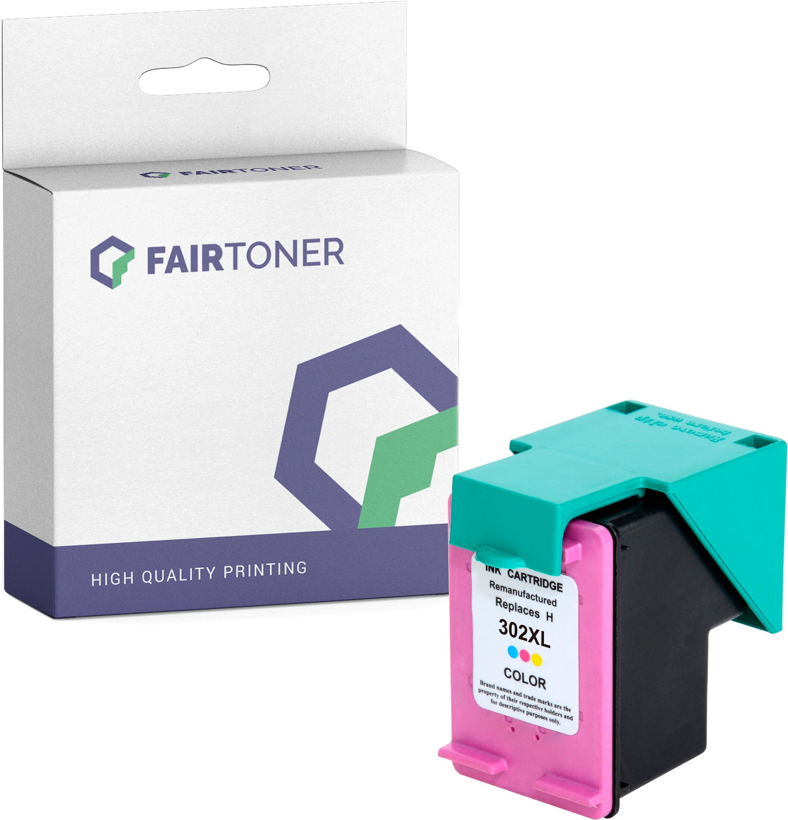 FairToner Kompatibel fÃ¼r HP F6U67AE / 302XL Druckerpatrone Color