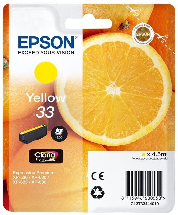 Epson Original Epson C13T33444010 / 33 Druckerpatrone Gelb