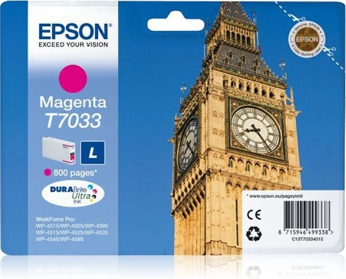 Epson Original Epson WorkForce Pro WP-4015 DN (C13T70334010 / T7033) Druckerpatrone Magenta Epson Original Epson WorkForce Pro WP-4015 DN (C13T70334010 / T7033) Druckerpatrone Magenta