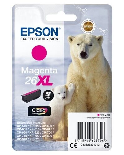 Epson Original Epson Expression Premium XP-820 (C13T26334012 / 26XL) Druckerpatrone Magenta
