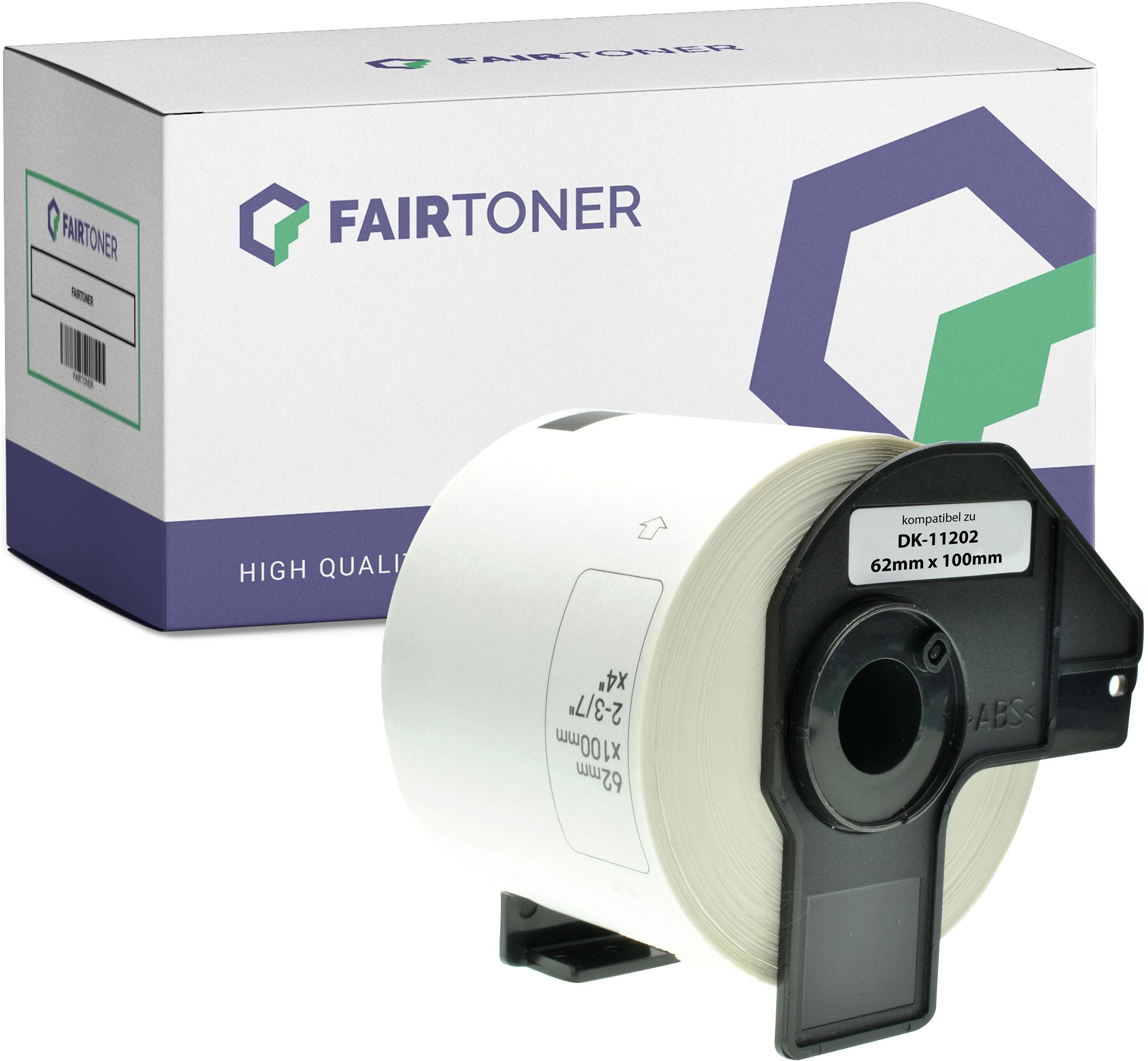 FairToner Kompatibel zu Brother P-Touch QL 600 R (DK-11202) Etikett 300x (62mm x 100mm) WeiÃŸ