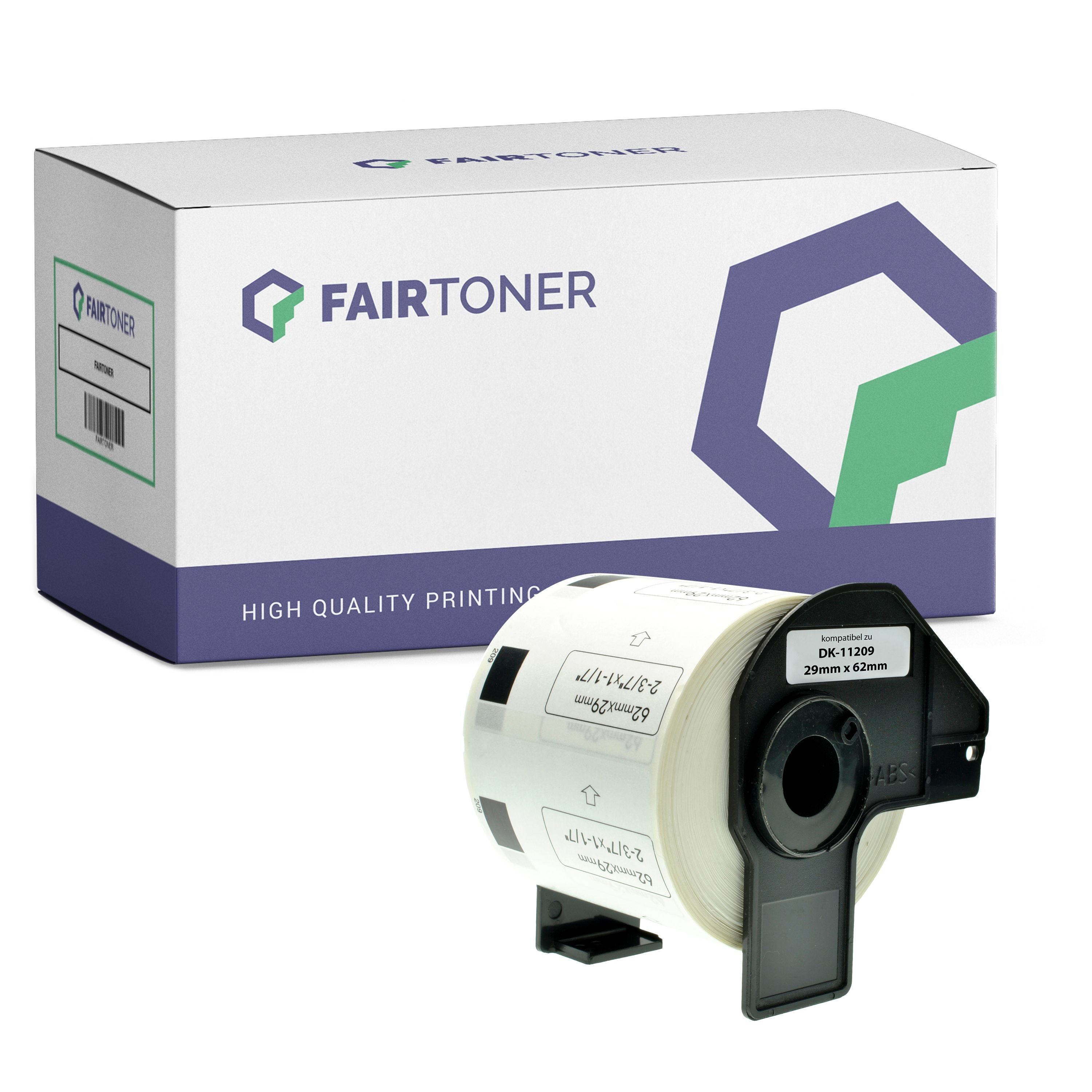 FairToner Kompatibel zu Brother P-Touch QL 820 NW (DK-11209) Etikett 800x (29mm x 62mm) WeiÃŸ