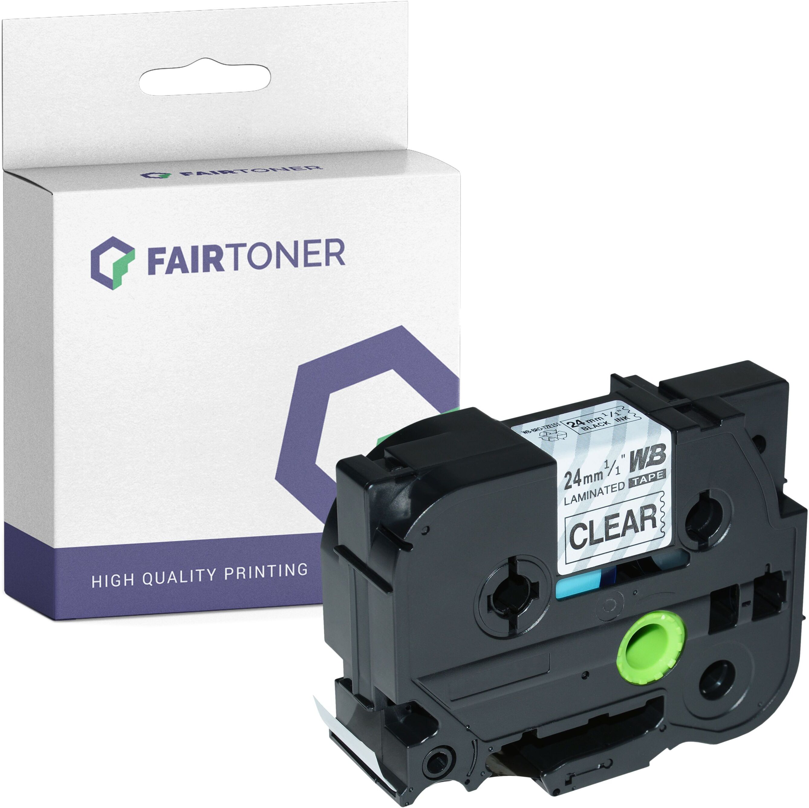 FairToner Kompatibel zu Brother P-Touch 2400 (TZE-151) Schriftband 24mm/8m Schwarz auf Transparent FairToner Kompatibel zu Brother P-Touch 2400 (TZE-151) Schriftband 24mm/8m Schwarz auf Transparent