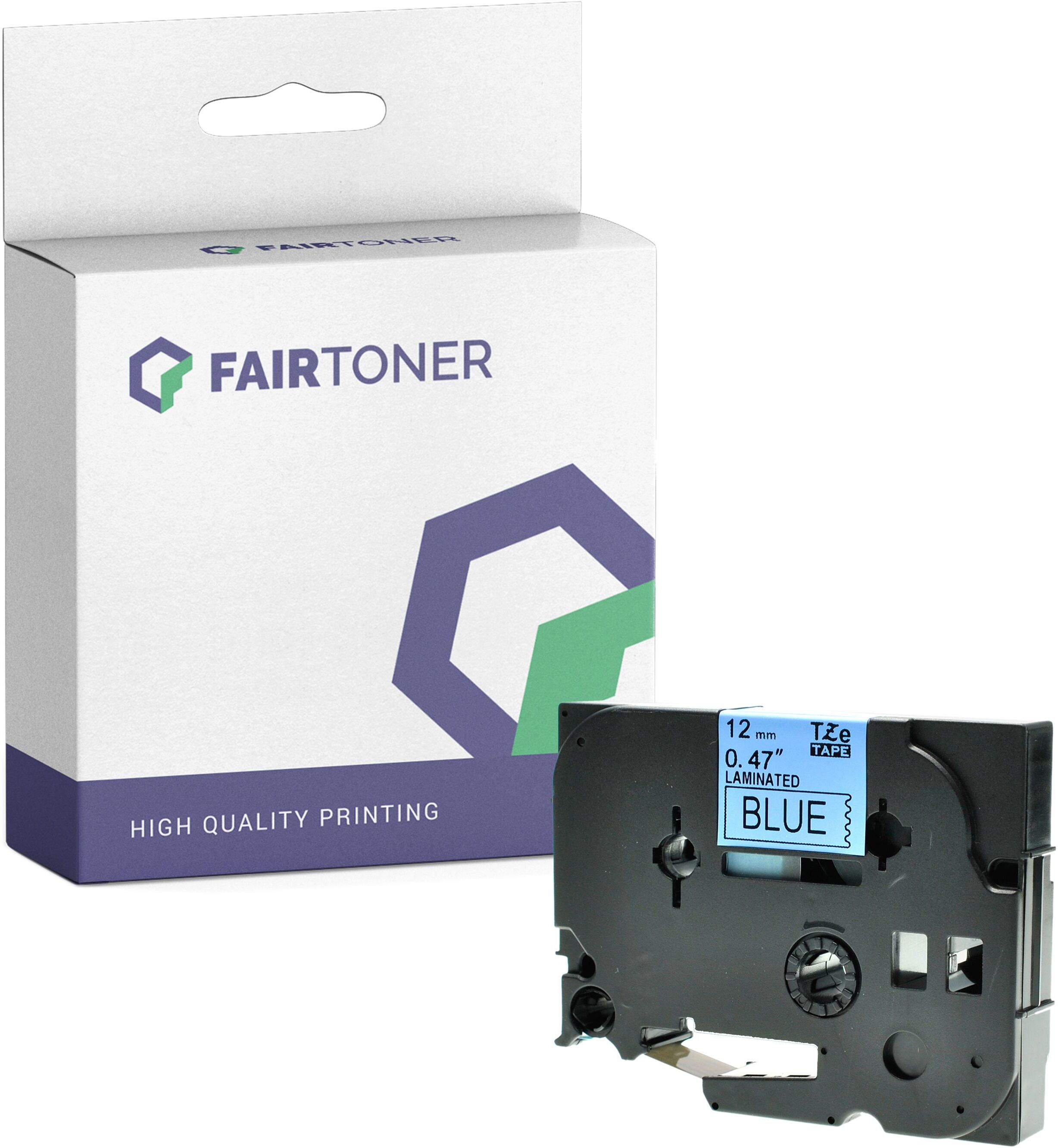 FairToner Kompatibel zu Brother P-Touch 1850 Series (TZE-531) Schriftband 12mm/8m Schwarz auf Blau