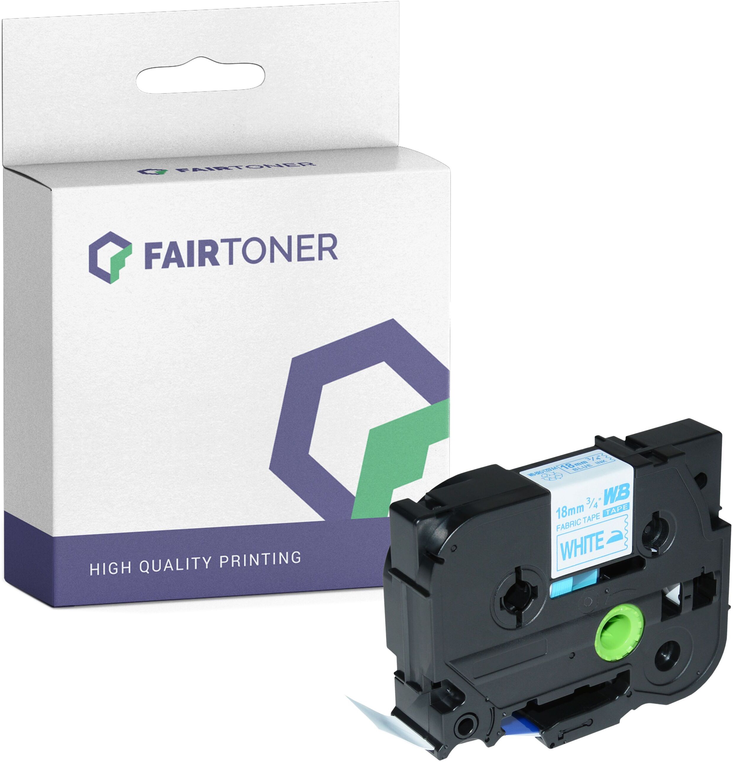 FairToner Kompatibel zu Brother P-Touch 9800 PCN (TZE-FA4B) Schriftband 18mm/3m Blau auf Weiss