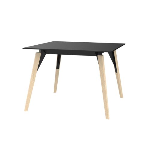 Vondom - Faz Wood Lounge Tisch Quadratisch - schwarz - quadratisch, 100 x 100 cm