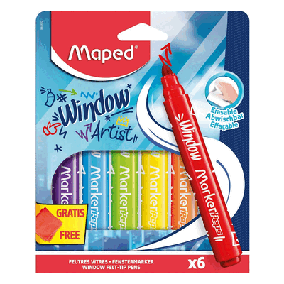 MAPED Fensterfarbe - 6 Farben sortiert. MAPED Fensterfarbe - 6 Farben sortiert.