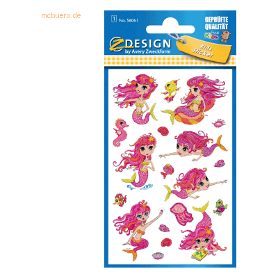 Z-Design - Glitter-Sticker Meerjungfrau - 19 Motive - bunt - Sticker Z-Design - Glitter-Sticker Meerjungfrau - 19 Motive - bunt - Sticker