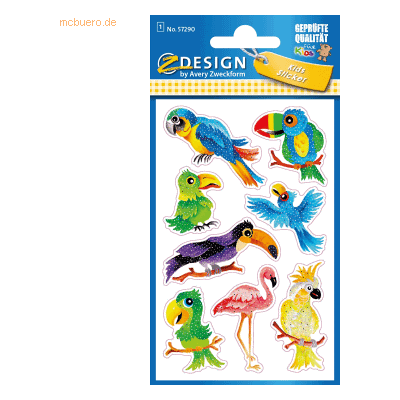 Avery Zweckform - Glitter Stickers Vögel - 8 Motive Avery Zweckform - Glitter Stickers Vögel - 8 Motive