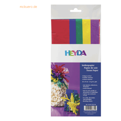 10 x Heyda Seidenpapier 50x70cm 18g/qm VE=5 Bögen dunkel farbig sortie 10 x Heyda Seidenpapier 50x70cm 18g/qm VE=5 Bögen dunkel farbig sortie