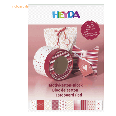 Heyda - Motivkarton-Block - A4 - rot - Motivkarton Block Heyda - Motivkarton-Block - A4 - rot - Motivkarton Block