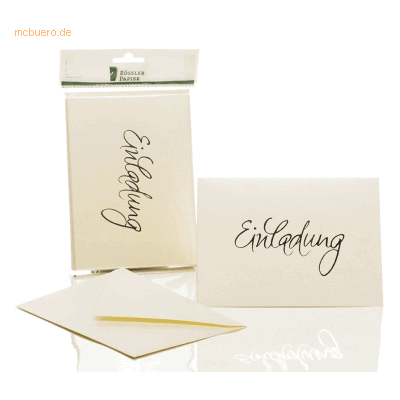 Rössler Einladung B6 hoch doppelt VE=5/5 candle light mit Prägung gold Rössler Einladung B6 hoch doppelt VE=5/5 candle light mit Prägung gold