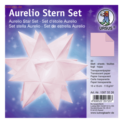 Ludwig Bähr Faltblätter Aurelio Stern Transparentpapier 115g/qm 15x15c Ludwig Bähr Faltblätter Aurelio Stern Transparentpapier 115g/qm 15x15c