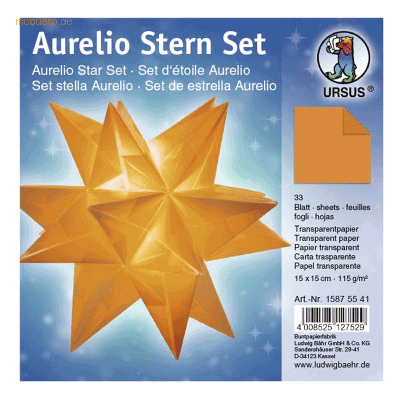 Ludwig Bähr Faltblätter Aurelio Stern Transparentpapier 115g/qm 15x15c Ludwig Bähr Faltblätter Aurelio Stern Transparentpapier 115g/qm 15x15c