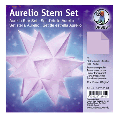Ludwig Bähr Faltblätter Aurelio Stern Transparentpapier 115g/qm 15x15c Ludwig Bähr Faltblätter Aurelio Stern Transparentpapier 115g/qm 15x15c