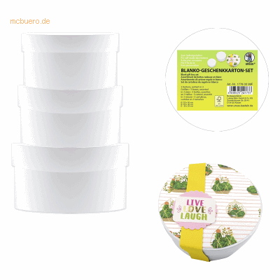 Ursus 3er Geschenkboxen-Set - Selbstgestaltung, Weiß Ursus 3er Geschenkboxen-Set - Selbstgestaltung, Weiß