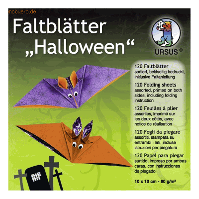 Ludwig Bähr Faltblätter 'Halloween' 80g/qm 10x10cm VE=120 Blatt 10 Mot Ludwig Bähr Faltblätter 'Halloween' 80g/qm 10x10cm VE=120 Blatt 10 Mot