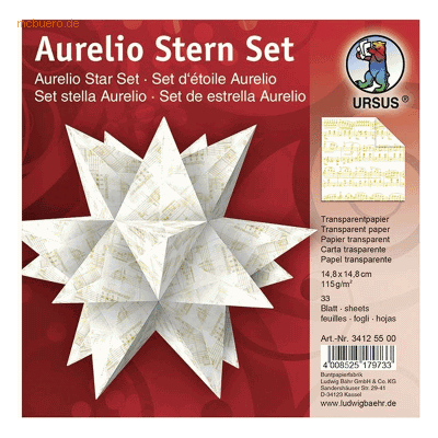 Aurelio-Ark DIY Weihnachtsstern-Set - Gold transparentes Papier - Bastelset Aurelio-Ark DIY Weihnachtsstern-Set - Gold transparentes Papier - Bastelset