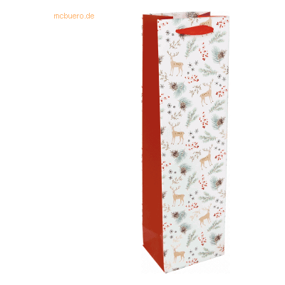 5 x Sigel Geschenktasche Bottle 100x350x80mm Christmas motifs watercol 5 x Sigel Geschenktasche Bottle 100x350x80mm Christmas motifs watercol
