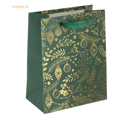 5 x Sigel Geschenktasche Small 180x230x100mm Golden ornaments on green 5 x Sigel Geschenktasche Small 180x230x100mm Golden ornaments on green