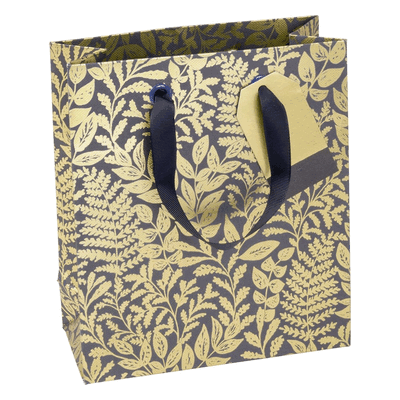 6 x Stewo Geschenktragetasche Julie - 18 x 21 x 8 cm dunkelblau/gold. 6 x Stewo Geschenktragetasche Julie - 18 x 21 x 8 cm dunkelblau/gold.
