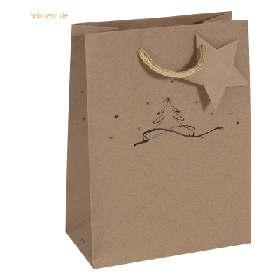 5 x Sigel Geschenktasche Small Kraftkarton Christmas tree 170x230x90mm 5 x Sigel Geschenktasche Small Kraftkarton Christmas tree 170x230x90mm