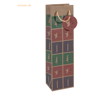 5 x Sigel Geschenktasche Bottle Kraftkarton Cut-out style 100x350x80mm 5 x Sigel Geschenktasche Bottle Kraftkarton Cut-out style 100x350x80mm