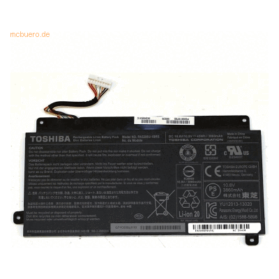Toshiba Akku für Toshiba PA5208U-1BRS Li-Ion 10,8 Volt 3860 mAh schwar Toshiba Akku für Toshiba PA5208U-1BRS Li-Ion 10,8 Volt 3860 mAh schwar