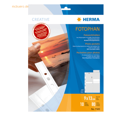 HERMA Fotophan-Sichthüllen 9x13cm hoch weiß VE=10 Hüllen HERMA Fotophan-Sichthüllen 9x13cm hoch weiß VE=10 Hüllen