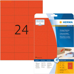 HERMA Etiketten rot 70x37mm Special A4 VE=480 Stück HERMA Etiketten rot 70x37mm Special A4 VE=480 Stück