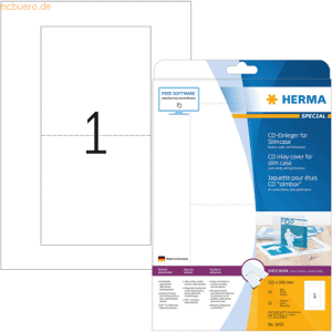 HERMA CD-Einleger für Slimcase perforiert 121x242mm Special A4 VE=25 S HERMA CD-Einleger für Slimcase perforiert 121x242mm Special A4 VE=25 S