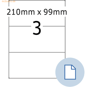 HERMA Etiketten A4 Papier weiß 210x99mm 500 Blatt/1500 Etiketten HERMA Etiketten A4 Papier weiß 210x99mm 500 Blatt/1500 Etiketten