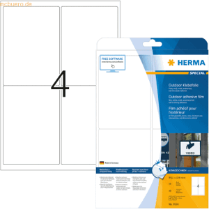 HERMA Etiketten Outdoor Klebefolie weiß 99,1x139mm Special A4 VE=40 St HERMA Etiketten Outdoor Klebefolie weiß 99,1x139mm Special A4 VE=40 St