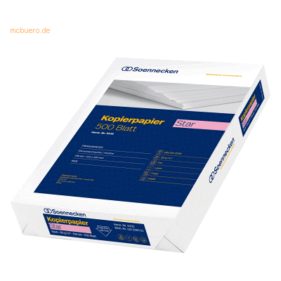 Soennecken Star 5235 Kopierpapier A4 - 80g Weiß 500 Blatt Soennecken Star 5235 Kopierpapier A4 - 80g Weiß 500 Blatt