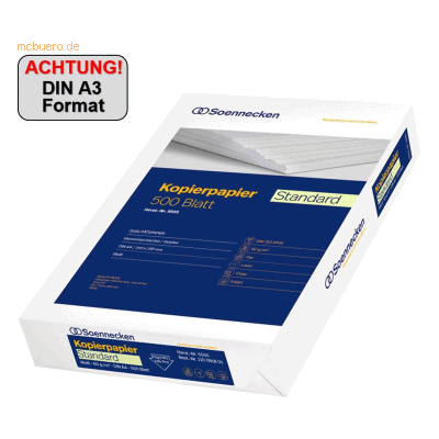 Soennecken 5533 A3 Kopierpapier - Weiß Standard 80g/500 Blatt Soennecken 5533 A3 Kopierpapier - Weiß Standard 80g/500 Blatt
