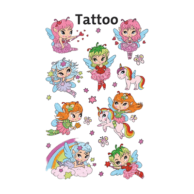 10 x Z-Design Tattoos 76x120mm bunt 1 Bogen Motiv Feen 10 x Z-Design Tattoos 76x120mm bunt 1 Bogen Motiv Feen