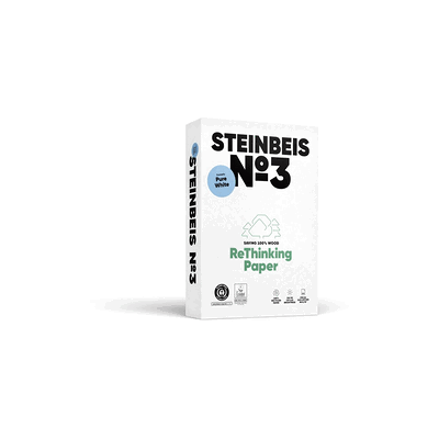 Steinbeis No. 3 - Pure White - Recyclingpapier A4 80g weiß 500 Blatt. Steinbeis No. 3 - Pure White - Recyclingpapier A4 80g weiß 500 Blatt.