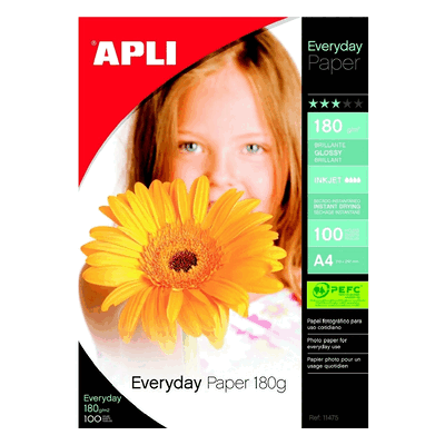 Apli Fotopapier EVERYDAY A4 180g/qm VE=100 Blatt Apli Fotopapier EVERYDAY A4 180g/qm VE=100 Blatt
