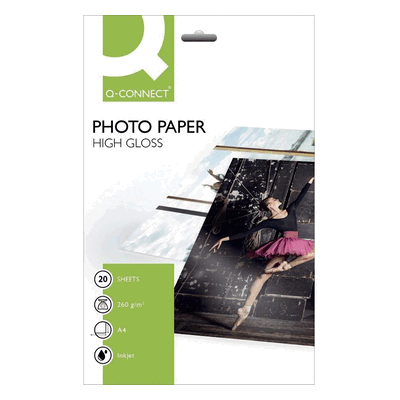 Q-Connect Inkjet-Photopapiere - A4 hochglänzend 260 g/qm 20 Blatt. Q-Connect Inkjet-Photopapiere - A4 hochglänzend 260 g/qm 20 Blatt.