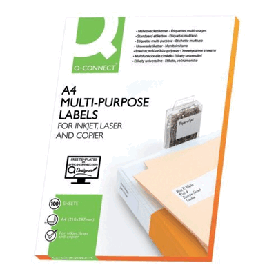 Q-Connect Inkjet+Laser+Kopier-Etiketten - 70,0 x 25,4 mm weiß 3300 Stü Q-Connect Inkjet+Laser+Kopier-Etiketten - 70,0 x 25,4 mm weiß 3300 Stü