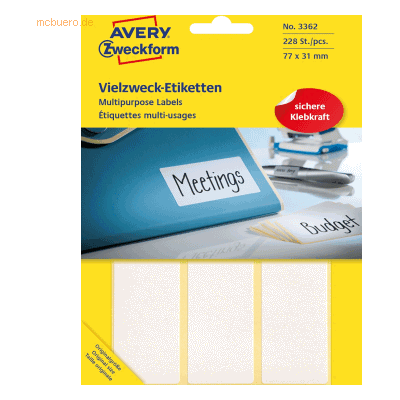 Avery 3362 Weiße Selbstklebende Etiketten - Etiketten Avery 3362 Weiße Selbstklebende Etiketten - Etiketten