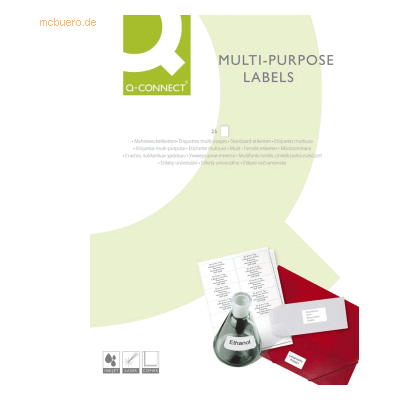 Connect Etiketten Inkjet/Laser/Kopier 70,0x37,0mm VE=2400 Stück weiß Connect Etiketten Inkjet/Laser/Kopier 70,0x37,0mm VE=2400 Stück weiß