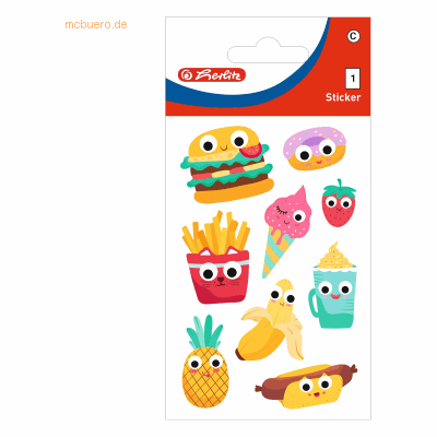 10 x Herlitz Schmucketikett Kids Motiv 5 selbstklebend Funny foods VE= 10 x Herlitz Schmucketikett Kids Motiv 5 selbstklebend Funny foods VE=